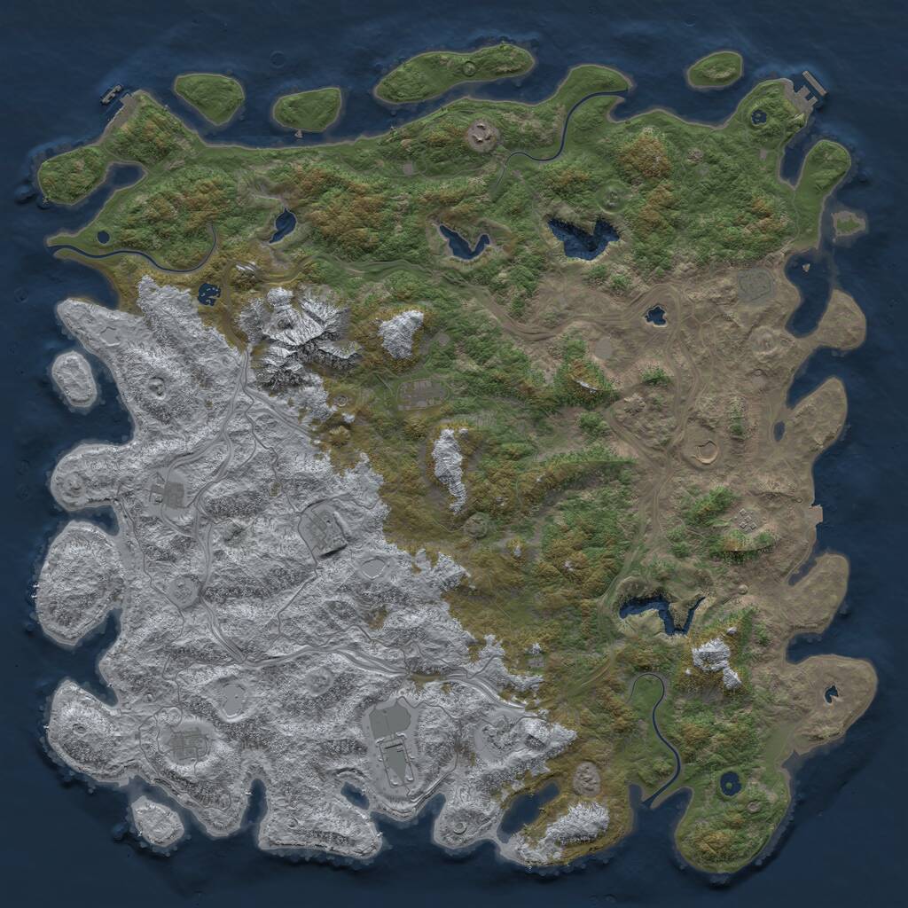 Rust Map: Procedural Map, Size: 6000, Seed: 1116349, 17 Monuments
