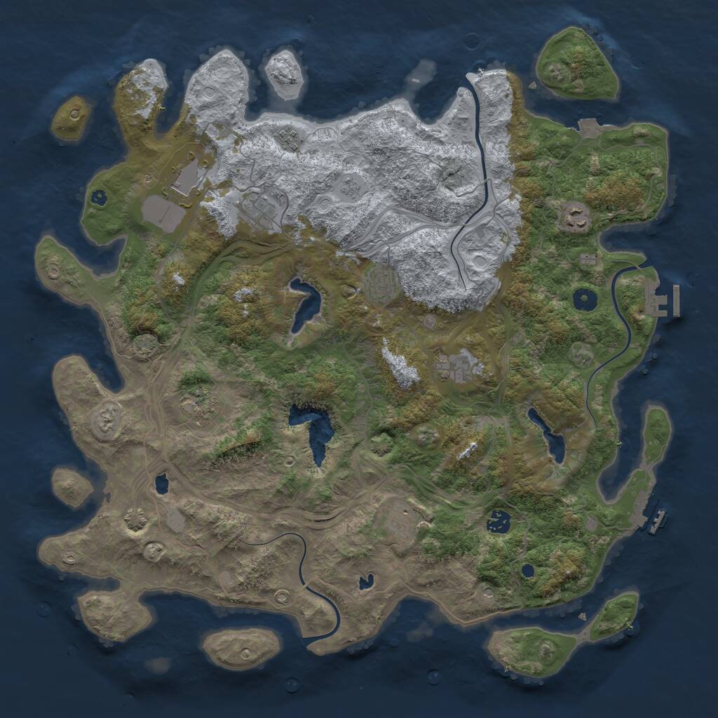 Rust Map: Procedural Map, Size: 4500, Seed: 30821, 15 Monuments