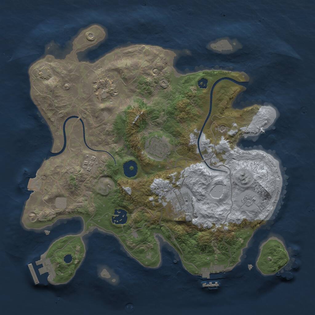 Rust Map: Procedural Map, Size: 3000, Seed: 1609676974, 11 Monuments