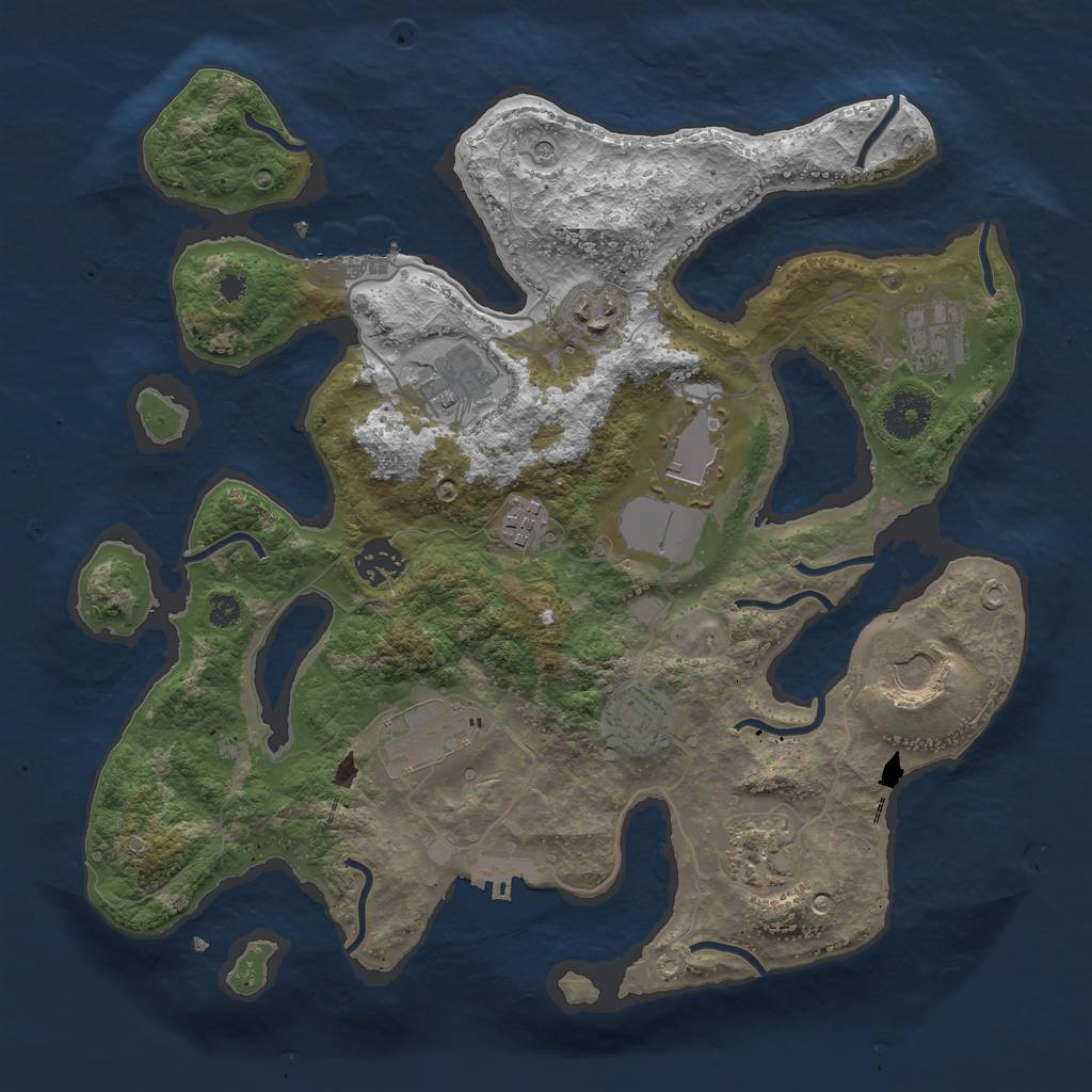 Rust Map: Procedural Map, Size: 3500, Seed: 1097907280, 15 Monuments