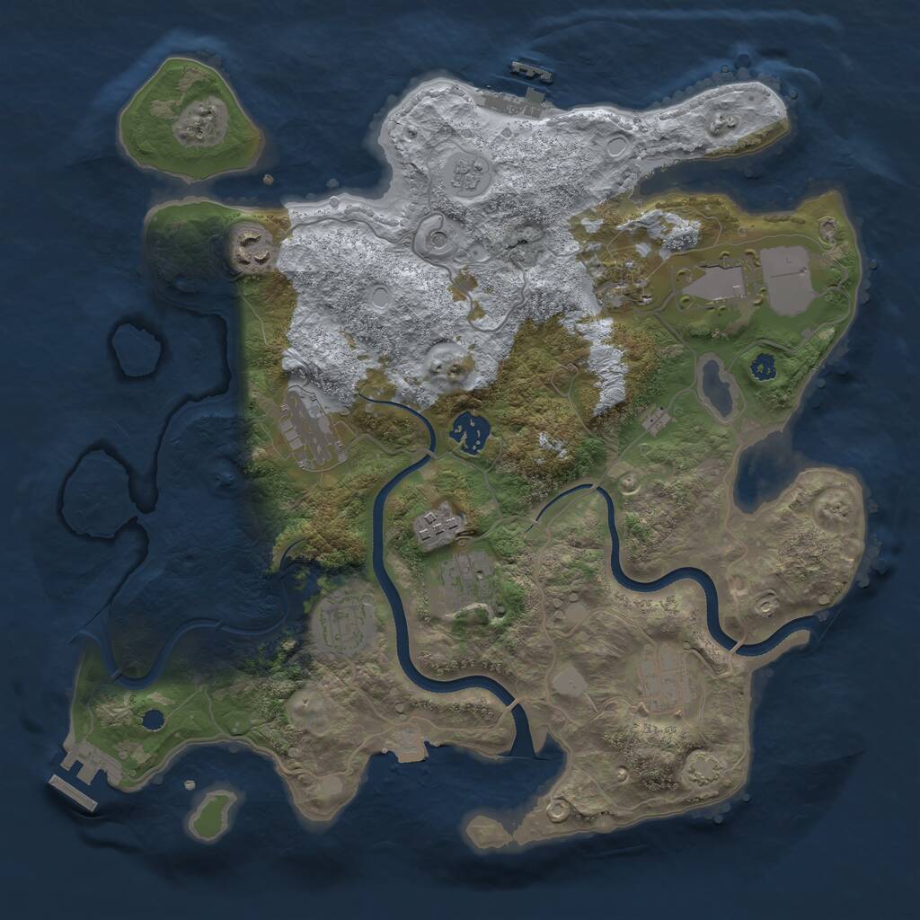 Rust Map: Procedural Map, Size: 3500, Seed: 1097907280, 15 Monuments