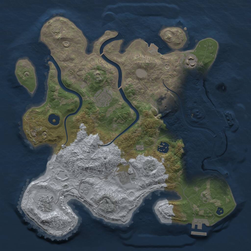Rust Map: Procedural Map, Size: 3287, Seed: 2147483647, 13 Monuments
