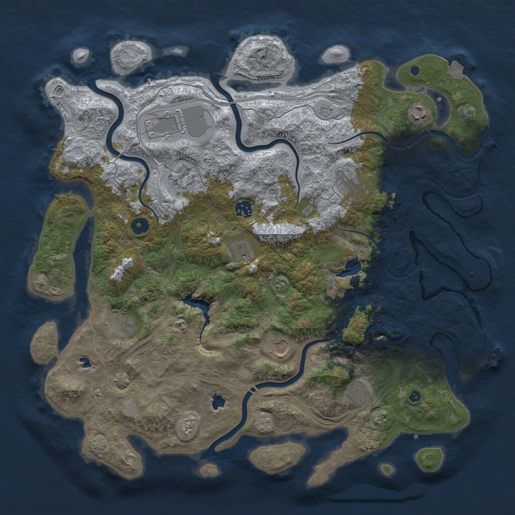 Rust Map: Procedural Map, Size: 4500, Seed: 212407021, 15 Monuments