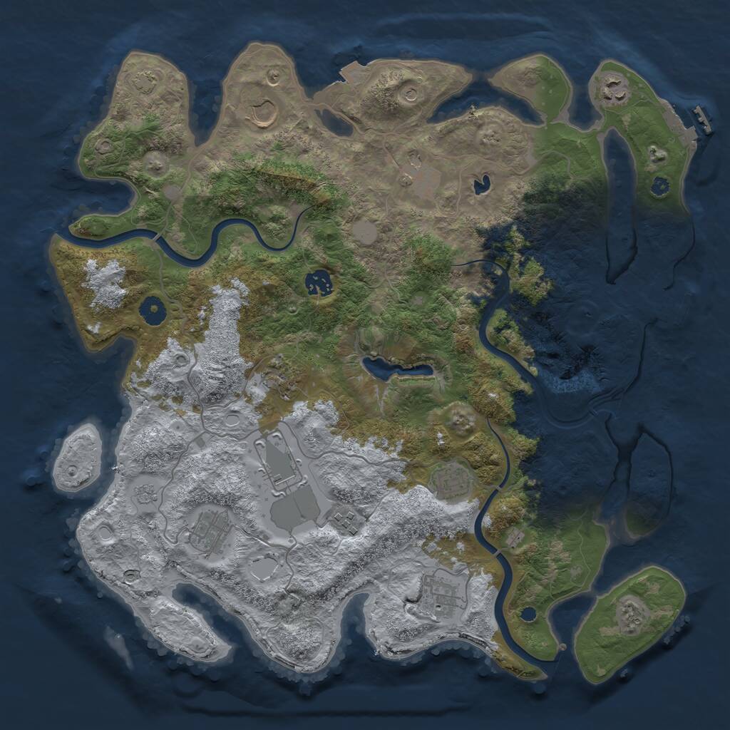Rust Map: Procedural Map, Size: 4000, Seed: 386535259, 16 Monuments