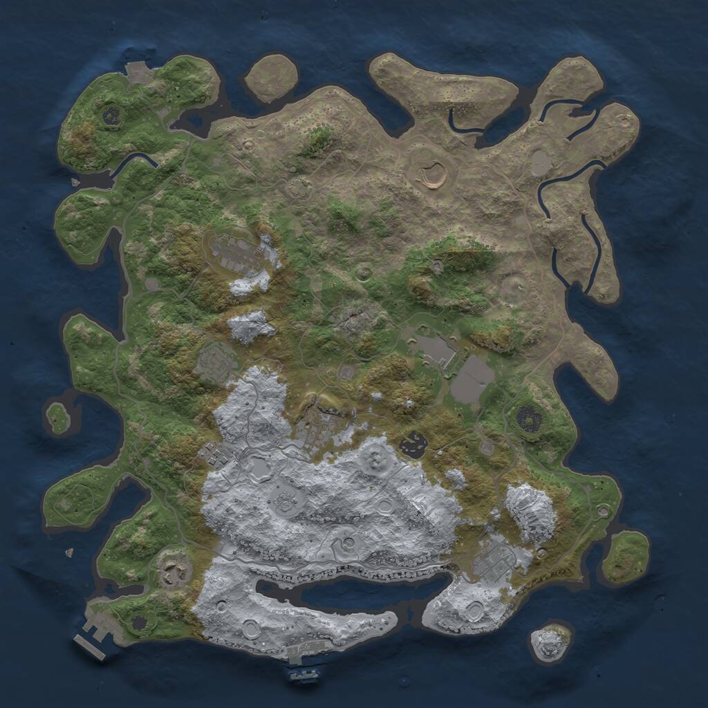 Rust Map: Procedural Map, Size: 4000, Seed: 458446, 15 Monuments