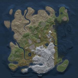 Thumbnail Rust Map: Procedural Map, Size: 3500, Seed: 2067377031, 14 Monuments