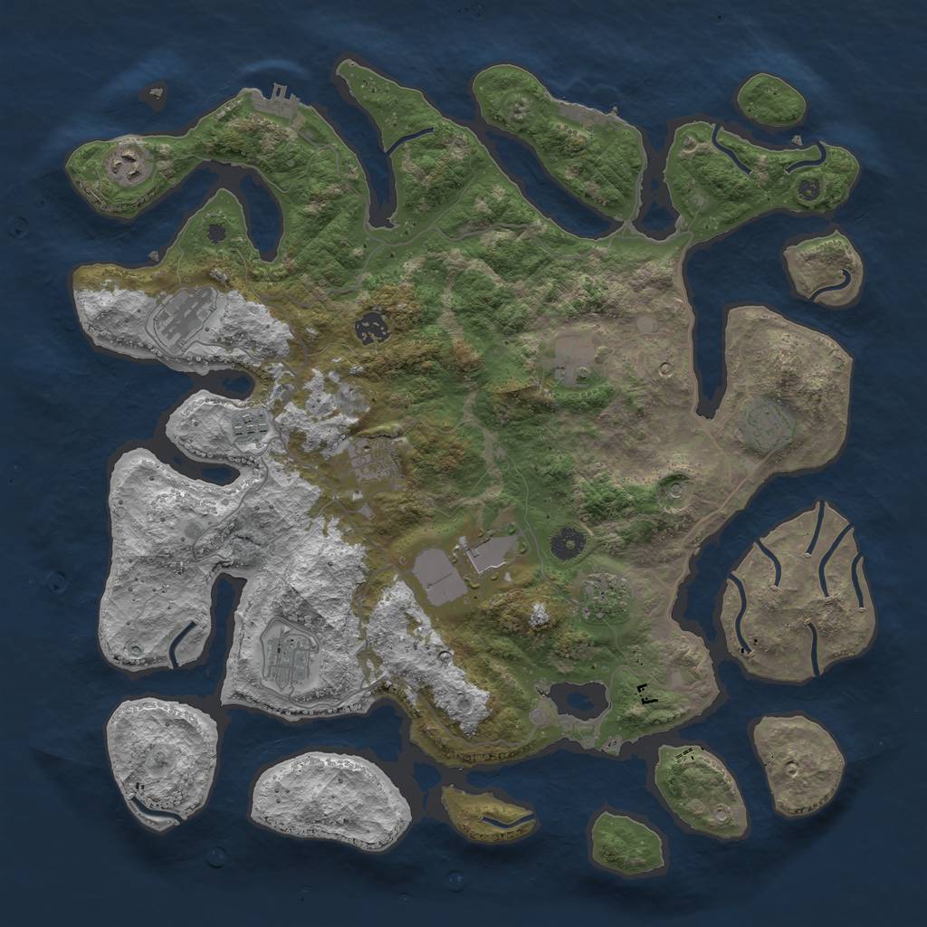 Rust Map: Procedural Map, Size: 4250, Seed: 111639, 15 Monuments