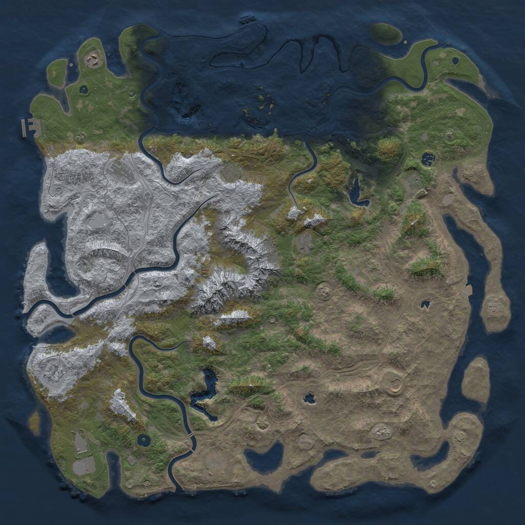 Rust Map: Procedural Map, Size: 6000, Seed: 6320322, 17 Monuments
