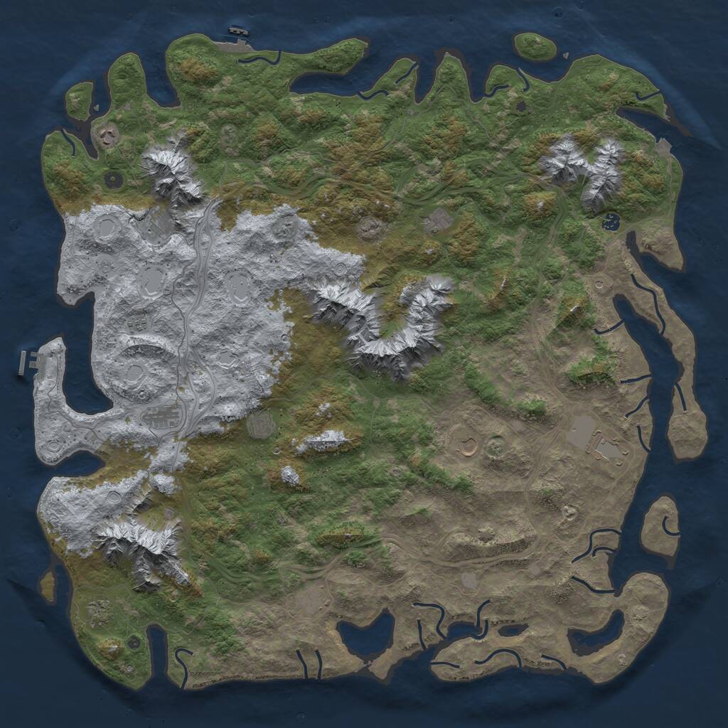 Rust Map: Procedural Map, Size: 6000, Seed: 6320322, 17 Monuments