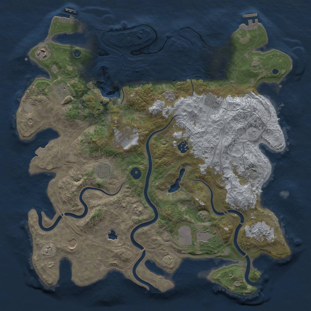Rust Map: Procedural Map, Size: 4250, Seed: 975102, 16 Monuments