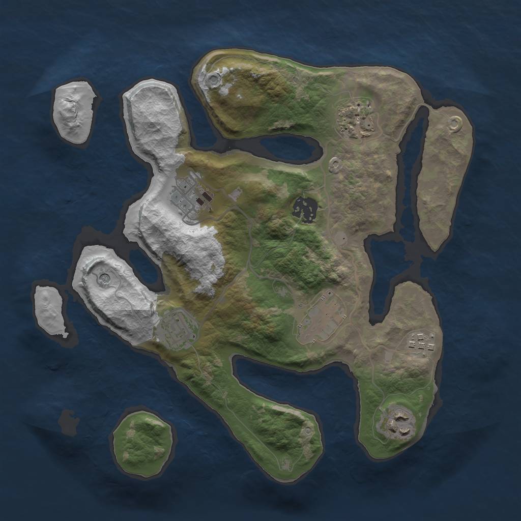 Rust Map: Barren, Size: 3000, Seed: 72, 10 Monuments