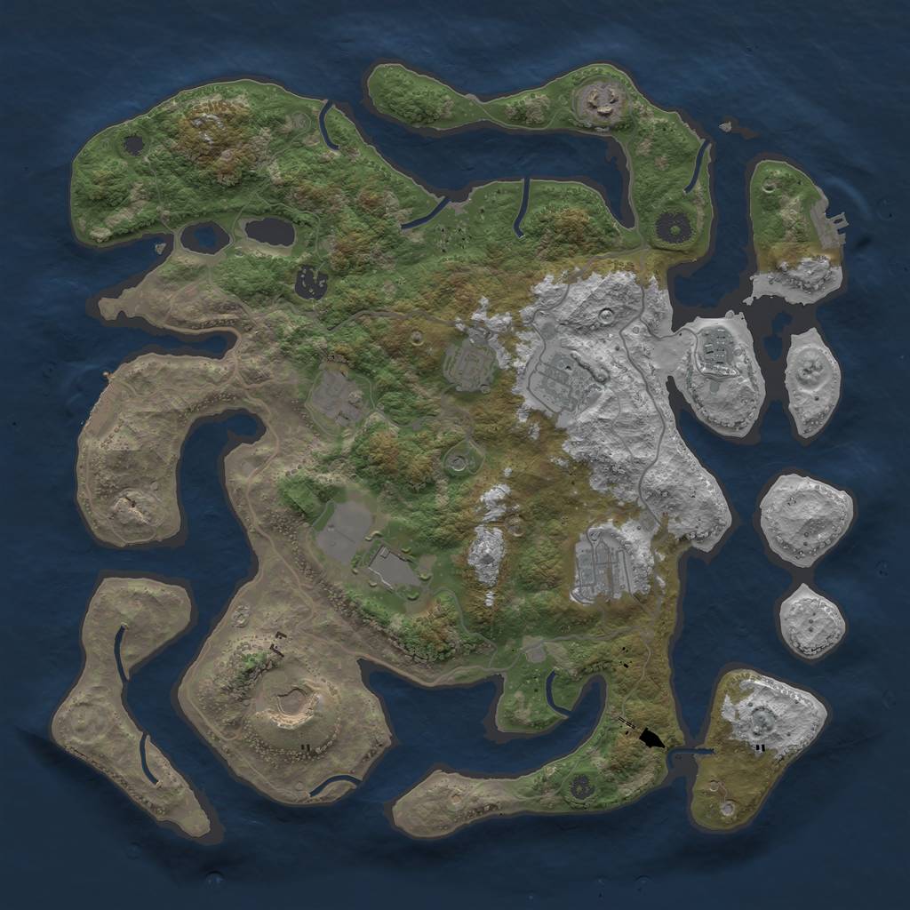 Rust Map: Procedural Map, Size: 4000, Seed: 794414, 14 Monuments