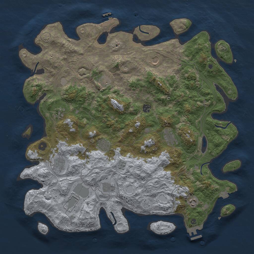 Rust Map: Procedural Map, Size: 4500, Seed: 301, 17 Monuments