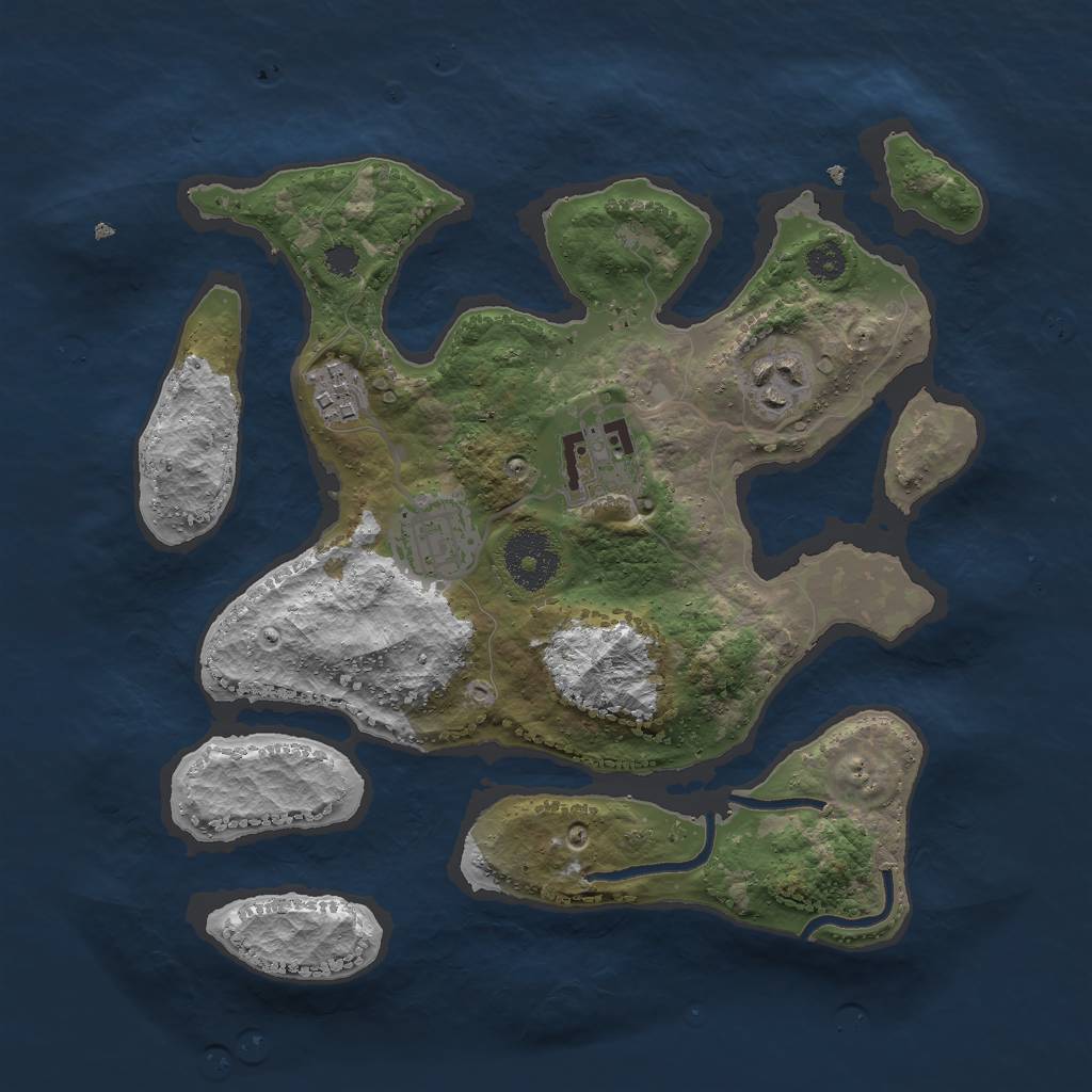 Rust Map: Procedural Map, Size: 2900, Seed: 1859327, 6 Monuments