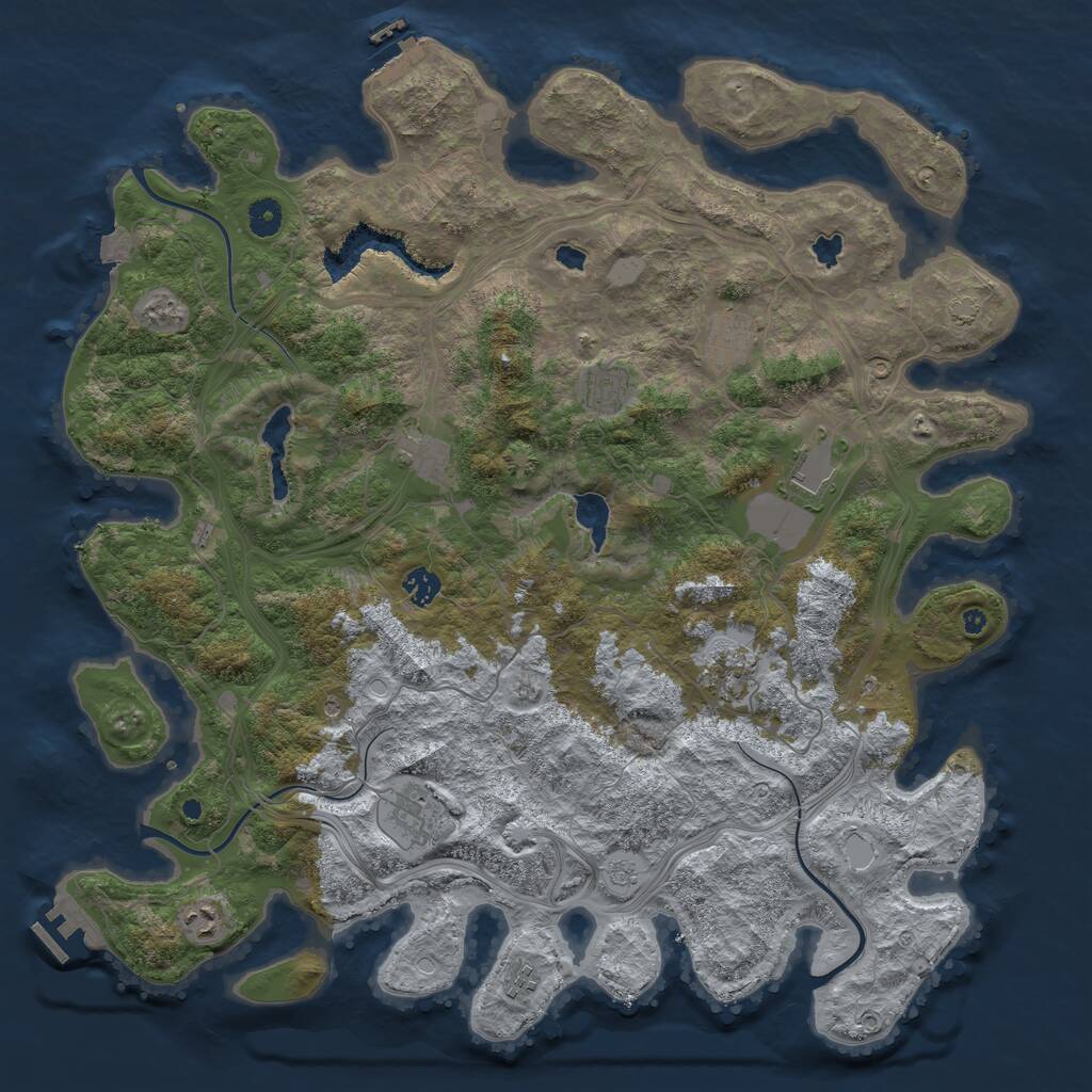 Rust Map: Procedural Map, Size: 4500, Seed: 16394624, 15 Monuments