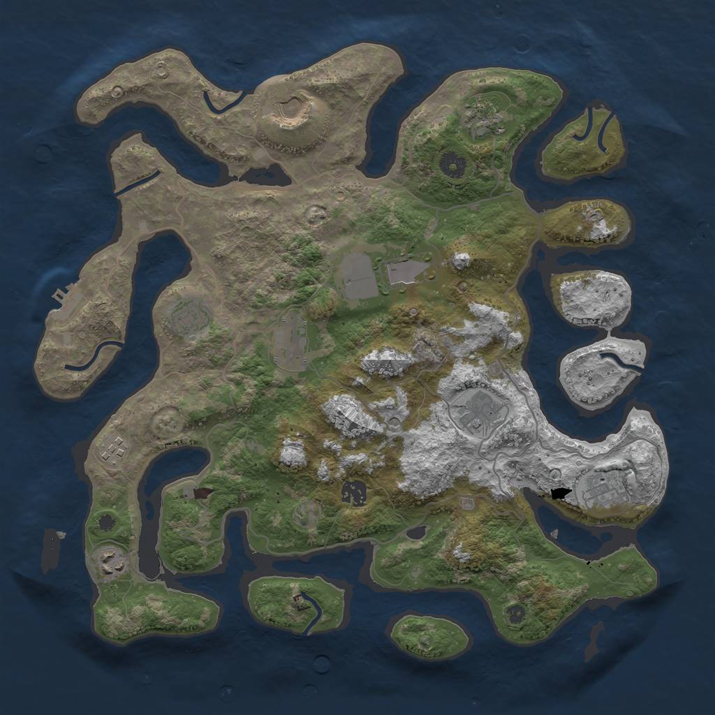 Rust Map: Procedural Map, Size: 4000, Seed: 5695, 14 Monuments
