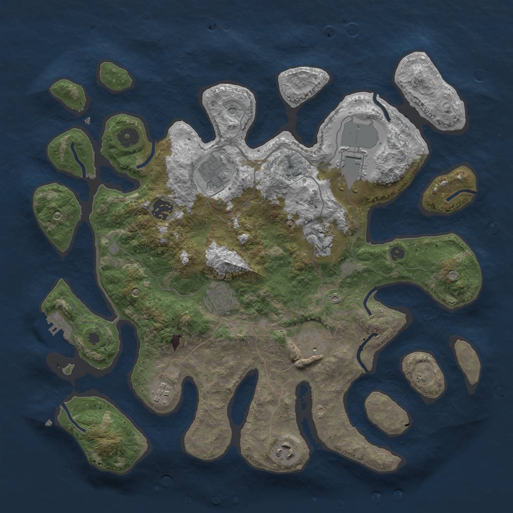 Rust Map: Procedural Map, Size: 3800, Seed: 7122021, 12 Monuments