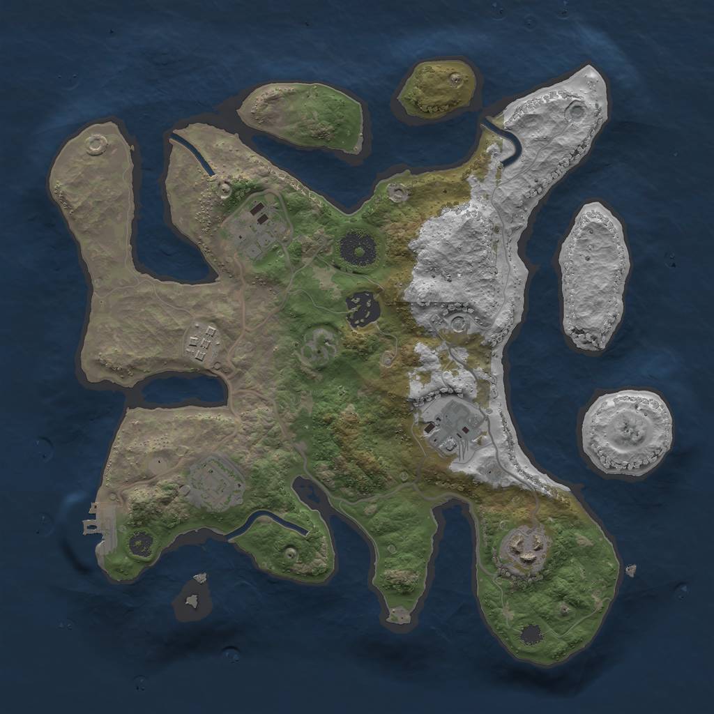 Rust Map: Procedural Map, Size: 3000, Seed: 1683350965, 10 Monuments