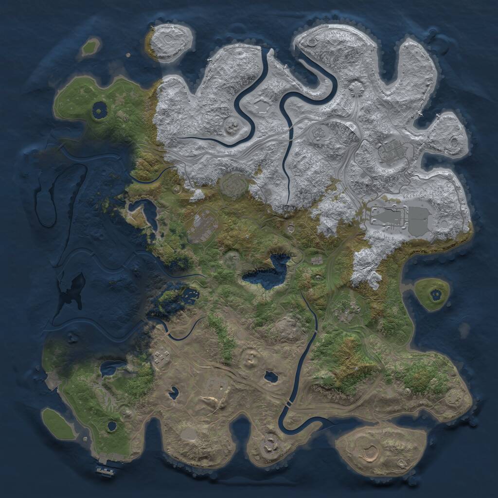 Rust Map: Procedural Map, Size: 4500, Seed: 98241, 16 Monuments