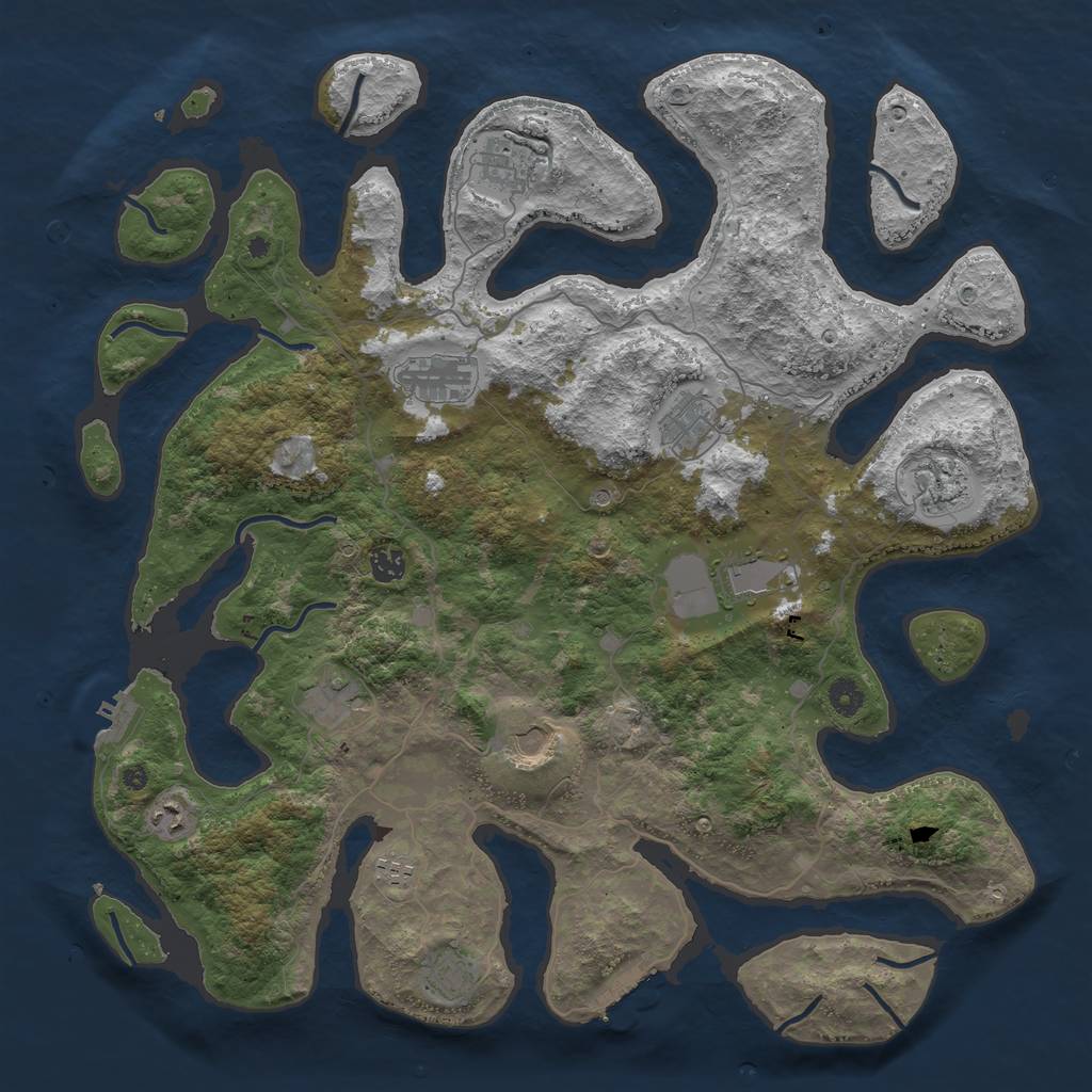 Rust Map: Procedural Map, Size: 4500, Seed: 98241, 16 Monuments