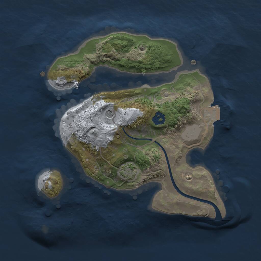 Rust Map: Procedural Map, Size: 2000, Seed: 26091988, 3 Monuments