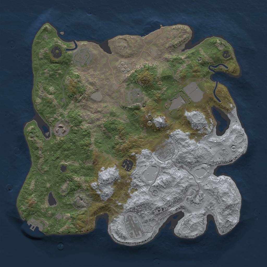 Rust Map: Procedural Map, Size: 3500, Seed: 1500, 16 Monuments