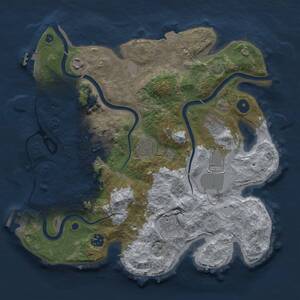 Thumbnail Rust Map: Procedural Map, Size: 3500, Seed: 1500, 14 Monuments