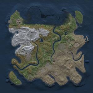 Thumbnail Rust Map: Procedural Map, Size: 3500, Seed: 46564, 14 Monuments