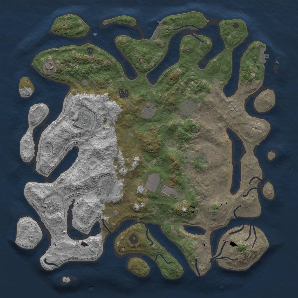 Rust Map: Procedural Map, Size: 4500, Seed: 20012, 15 Monuments