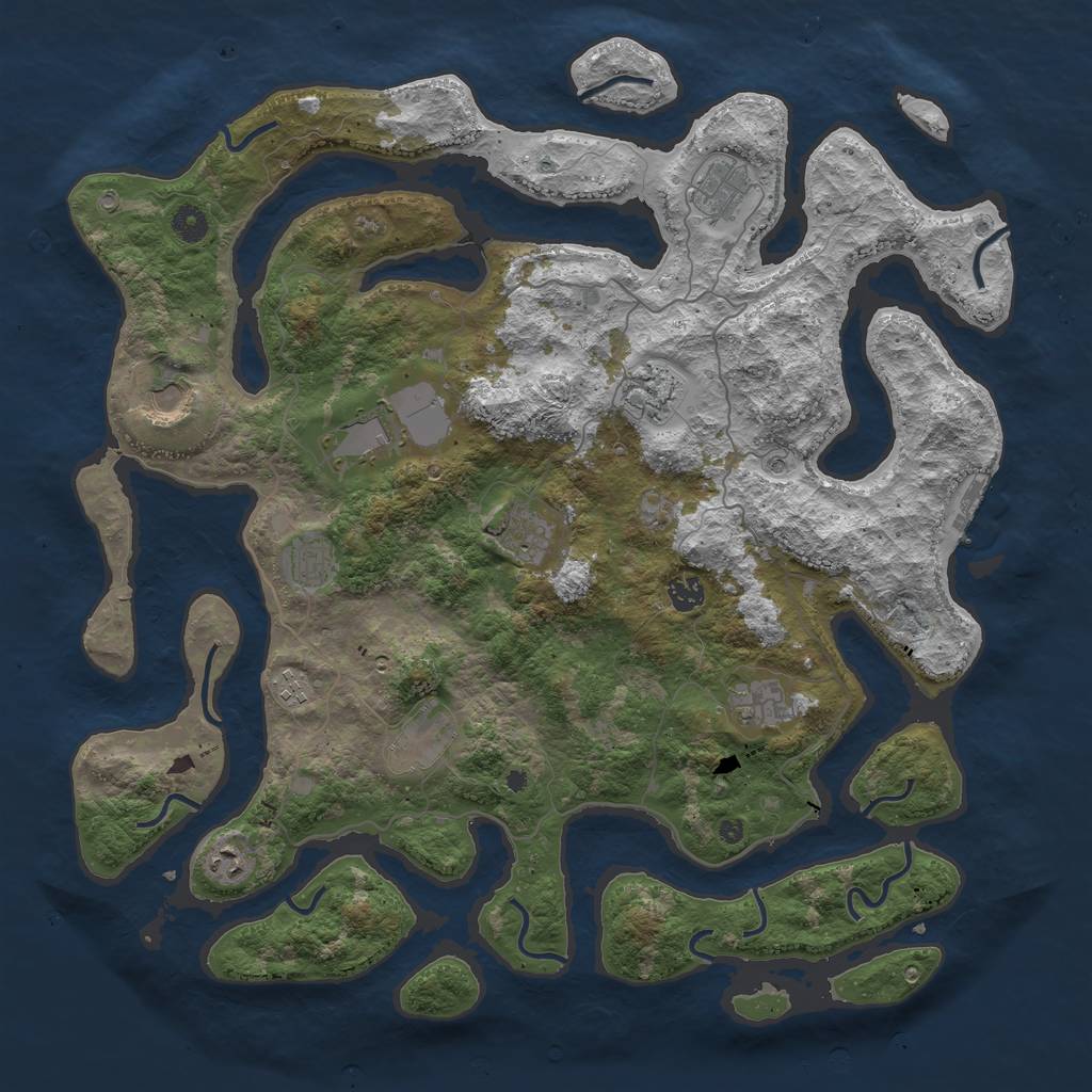 Rust Map: Procedural Map, Size: 4500, Seed: 211945673, 15 Monuments