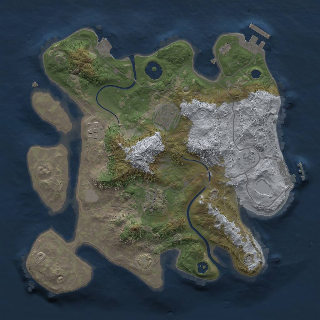 Rust Map: Procedural Map, Size: 2800, Seed: 3048, 8 Monuments