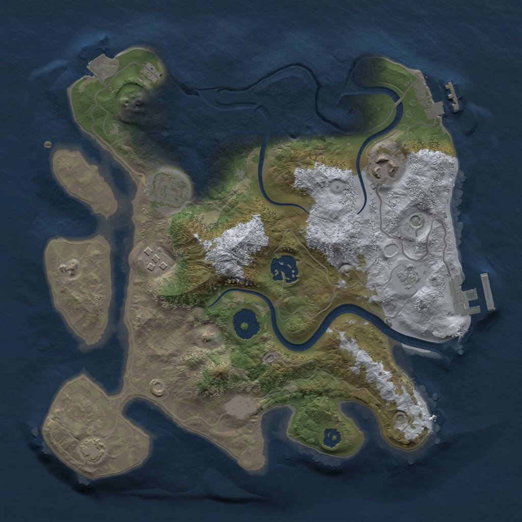 Rust Map: Procedural Map, Size: 2800, Seed: 3048, 10 Monuments