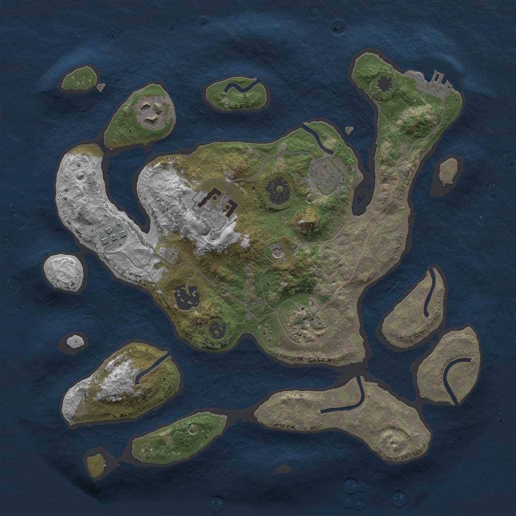Rust Map: Procedural Map, Size: 3000, Seed: 617328112, 10 Monuments
