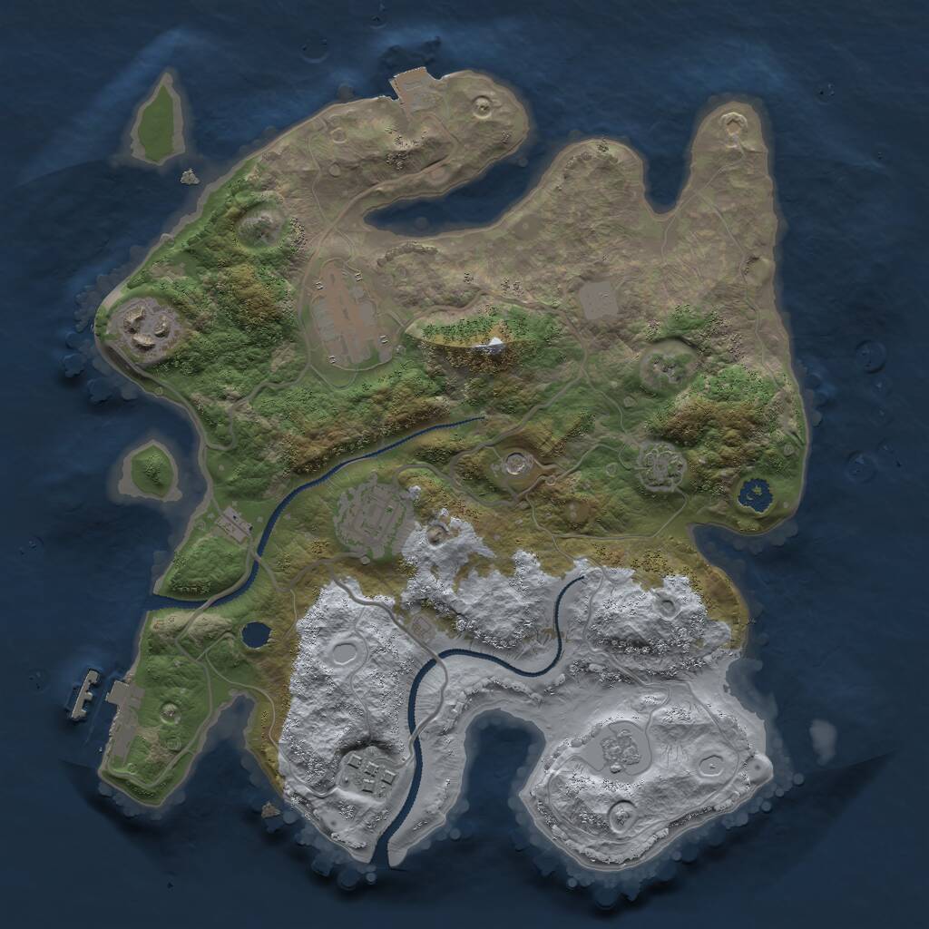 Rust Map: Procedural Map, Size: 2800, Seed: 1564456, 9 Monuments
