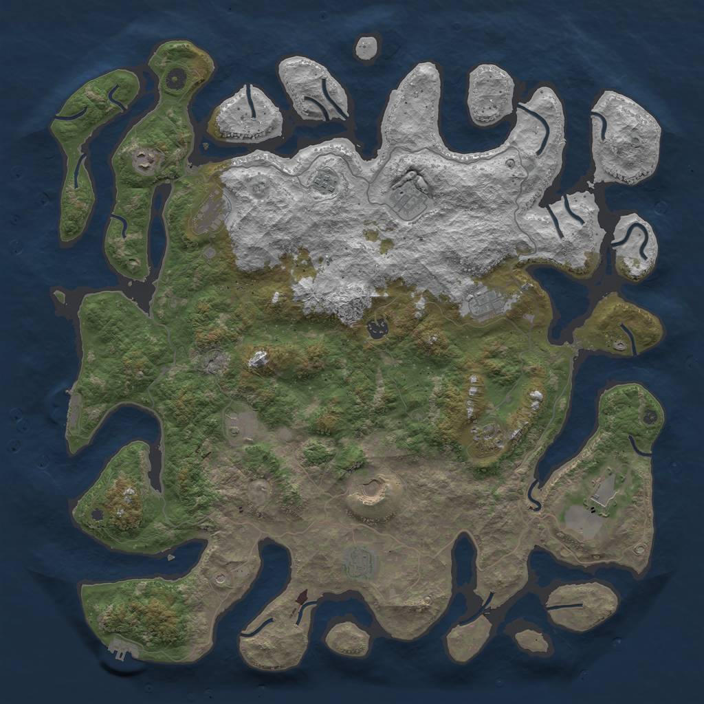 Rust Map: Procedural Map, Size: 5000, Seed: 41934282, 16 Monuments