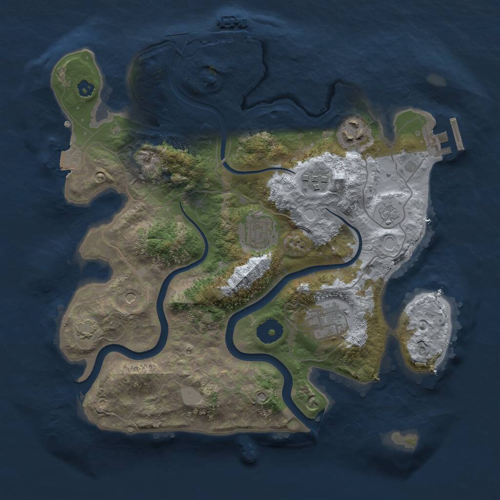 Rust Map: Procedural Map, Size: 3000, Seed: 117, 10 Monuments