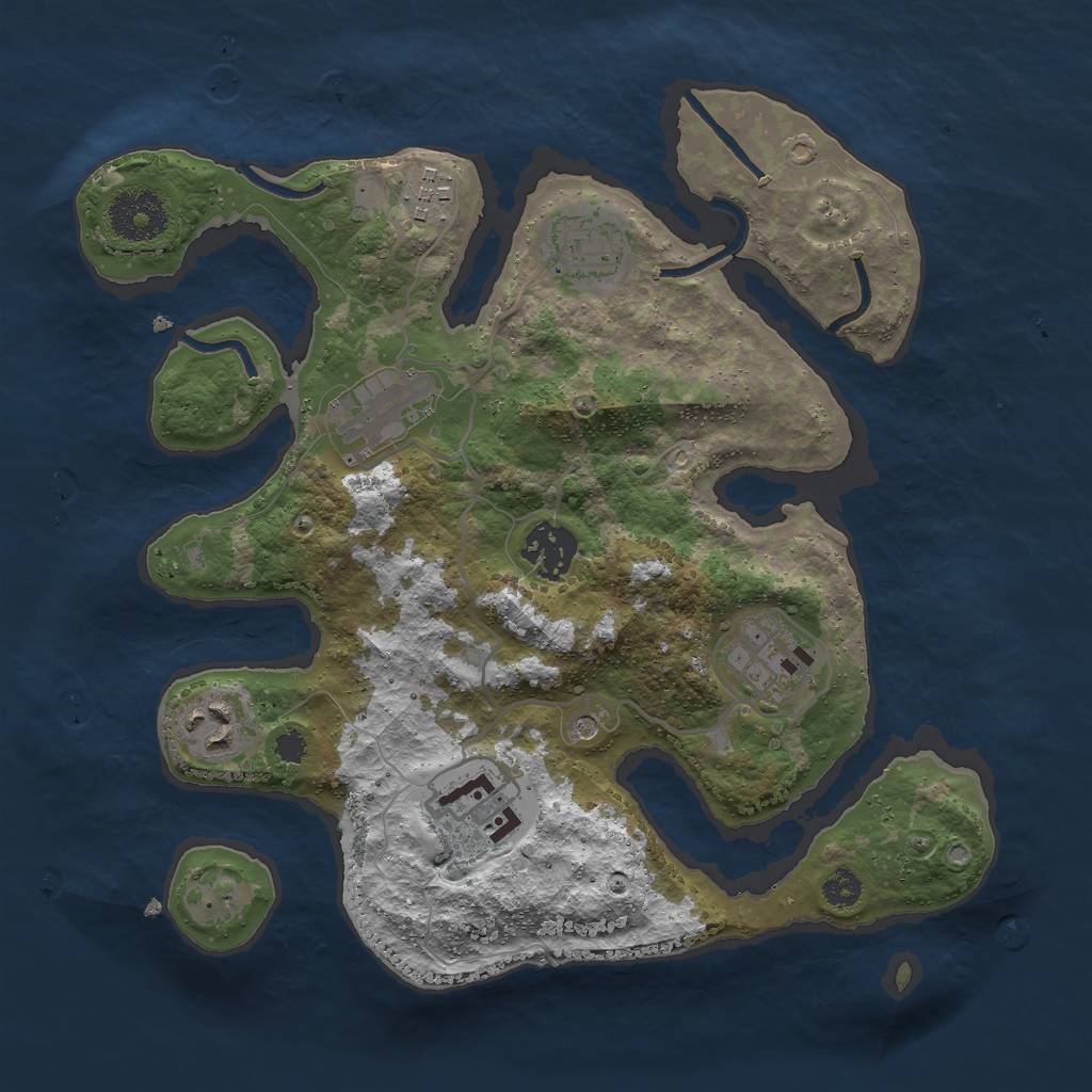 Rust Map: Procedural Map, Size: 3000, Seed: 970611989, 10 Monuments