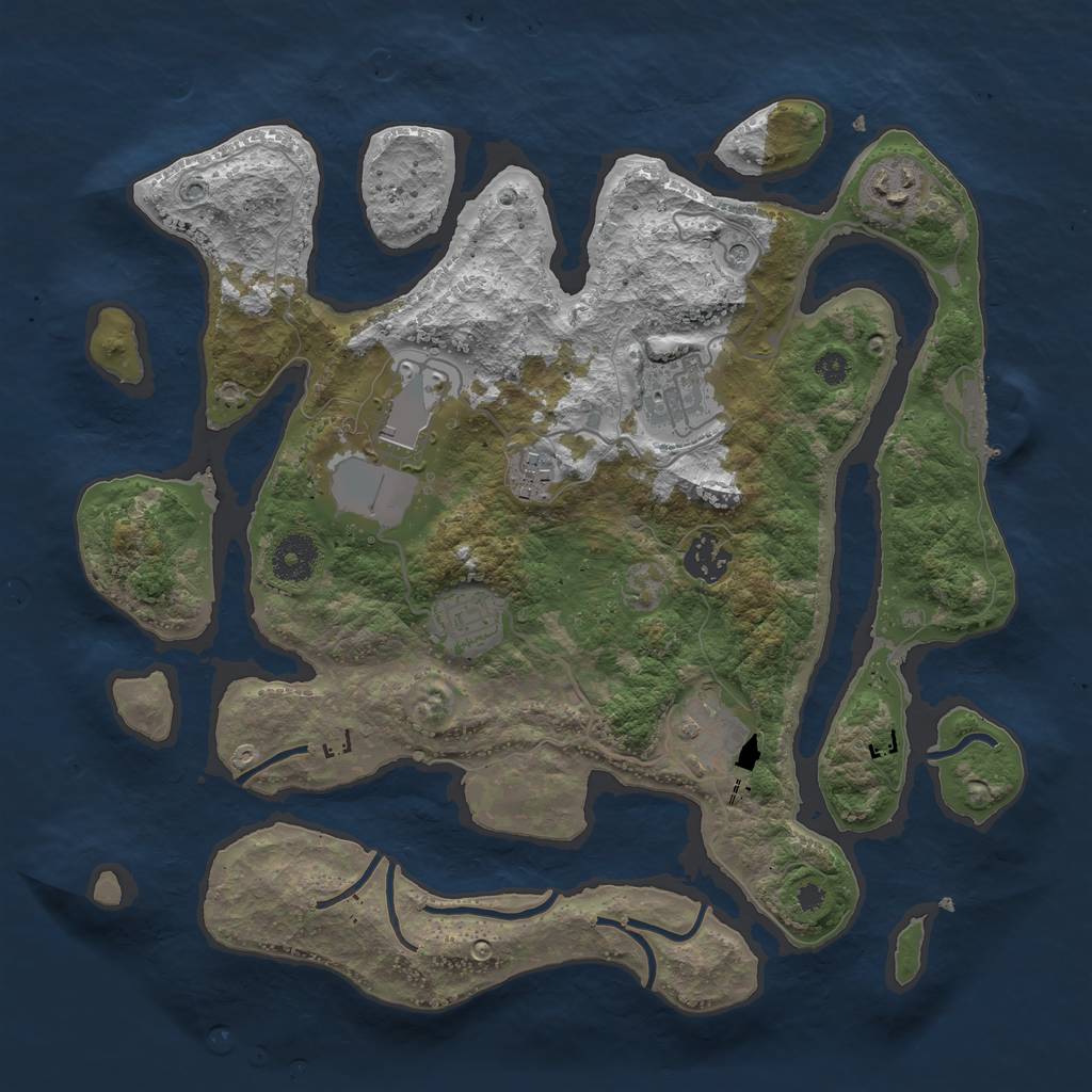 Rust Map: Procedural Map, Size: 3500, Seed: 67218, 11 Monuments