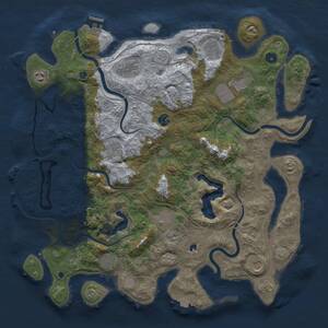 Thumbnail Rust Map: Procedural Map, Size: 4400, Seed: 123456789, 16 Monuments