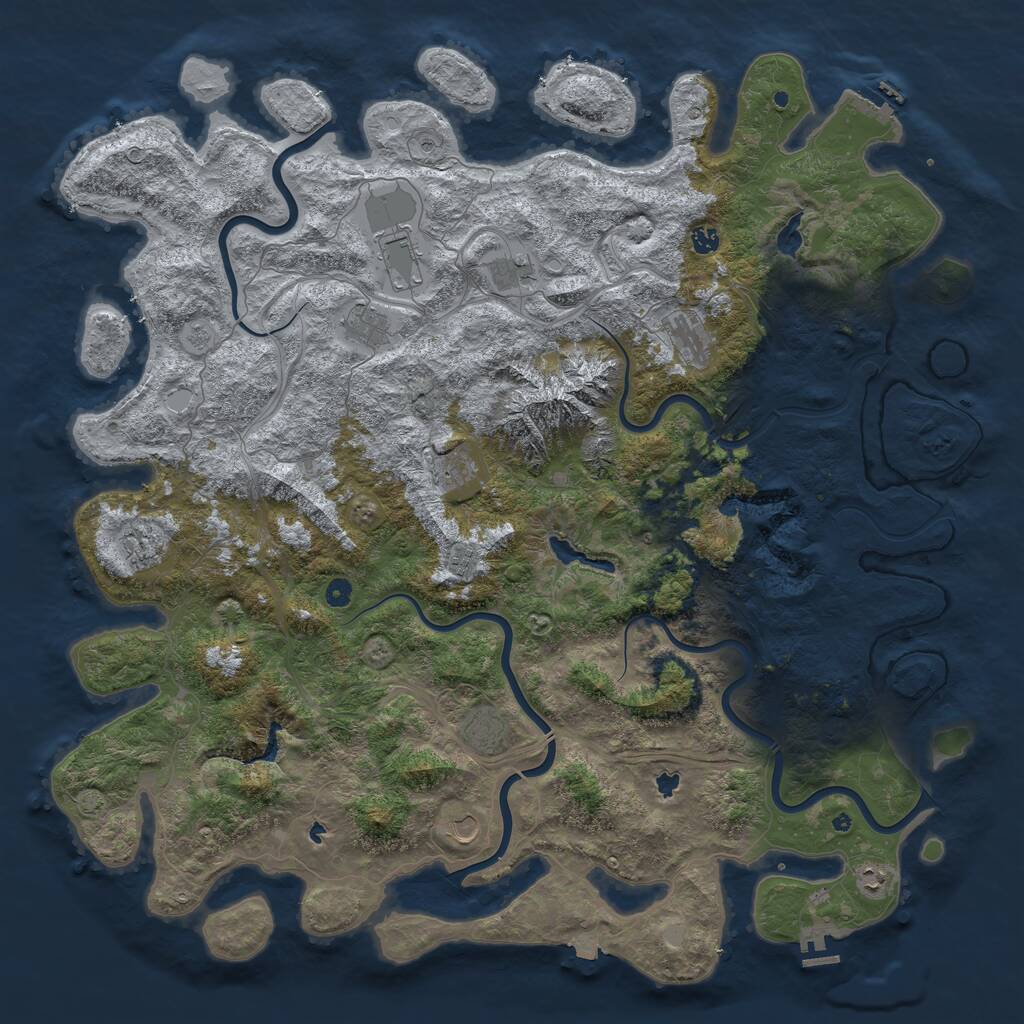 Rust Map: Procedural Map, Size: 5500, Seed: 9035768, 17 Monuments