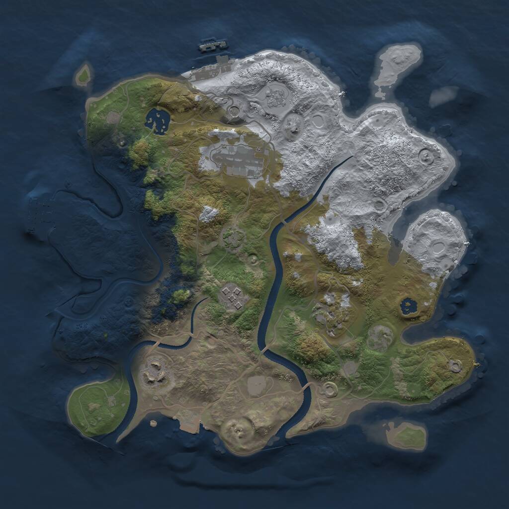 Rust Map: Procedural Map, Size: 3000, Seed: 422730521, 11 Monuments