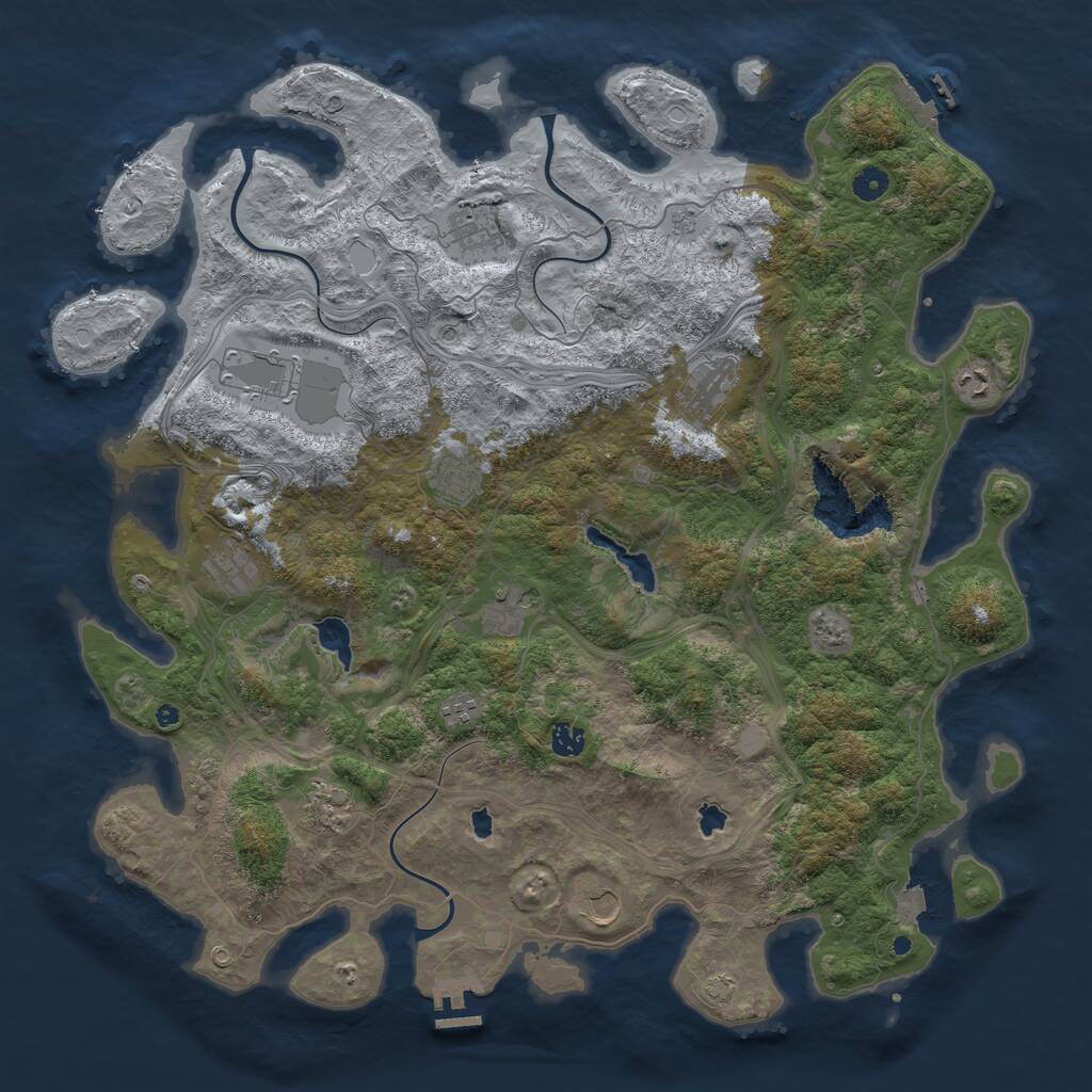Rust Map: Procedural Map, Size: 4750, Seed: 9264, 17 Monuments