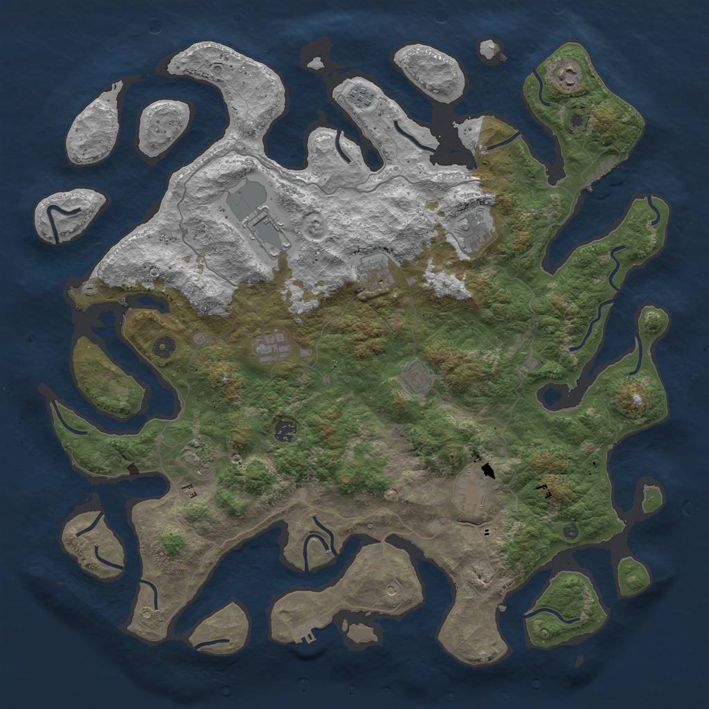 Rust Map: Procedural Map, Size: 4750, Seed: 9264, 15 Monuments