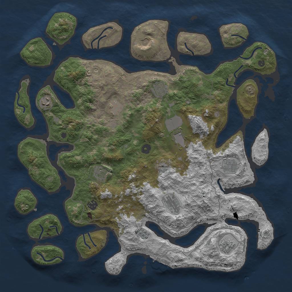 Rust Map: Procedural Map, Size: 4500, Seed: 111207, 15 Monuments