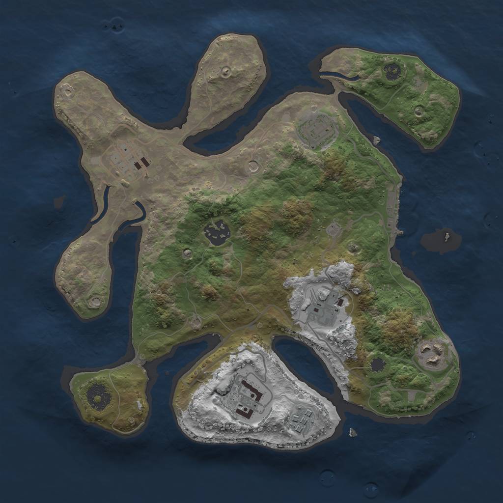 Rust Map: Procedural Map, Size: 3000, Seed: 23254367, 11 Monuments