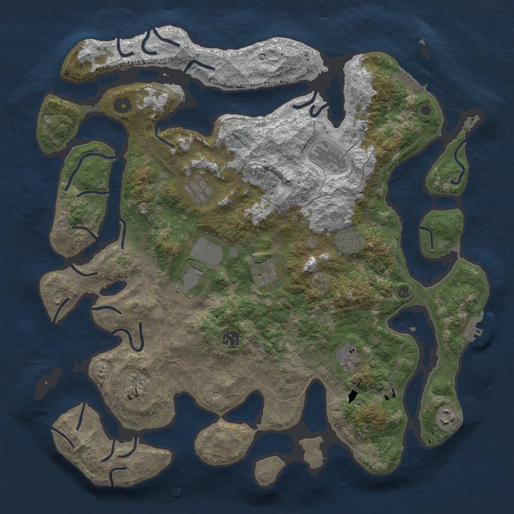 Rust Map: Procedural Map, Size: 4400, Seed: 115589745, 15 Monuments