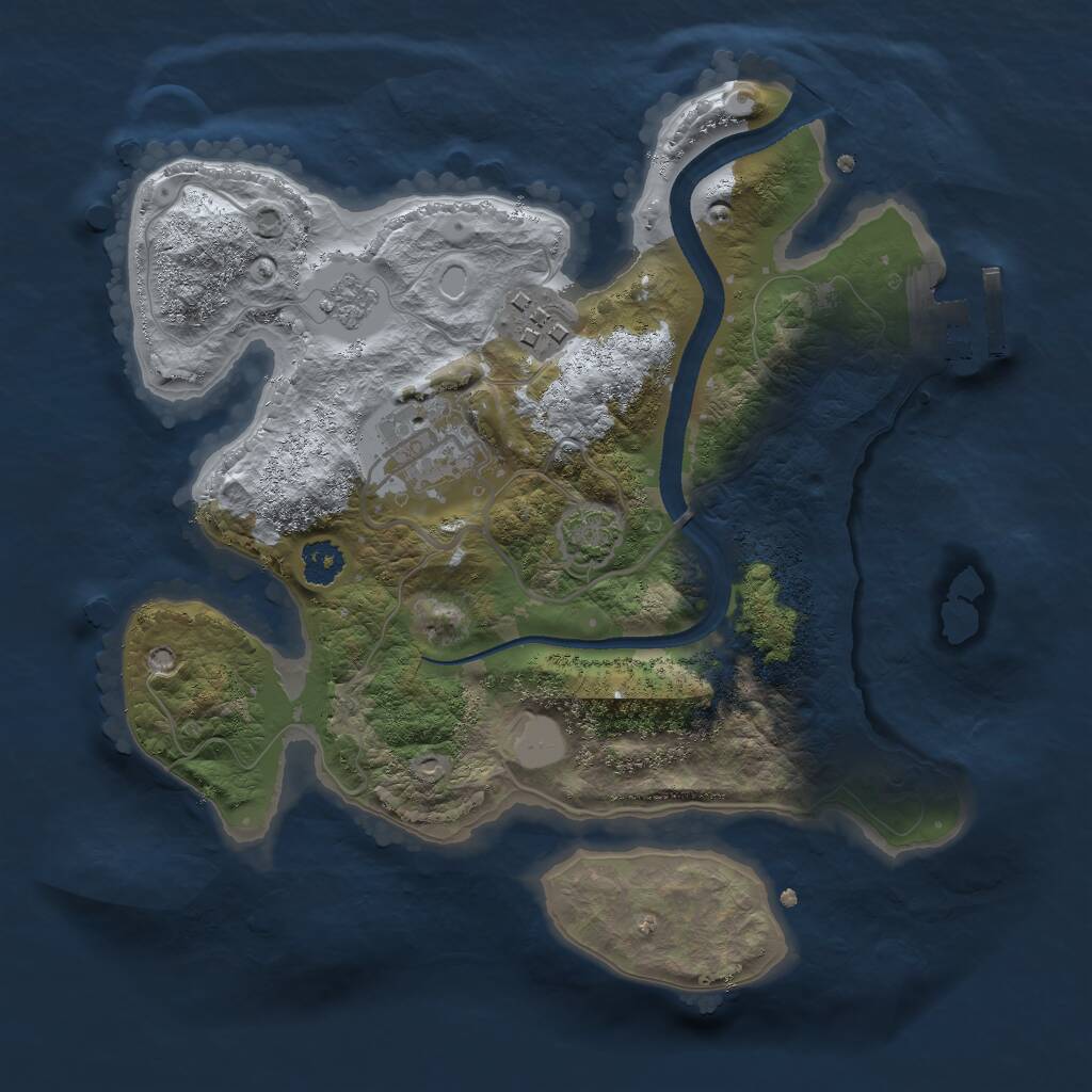 Rust Map: Procedural Map, Size: 2500, Seed: 38765, 6 Monuments