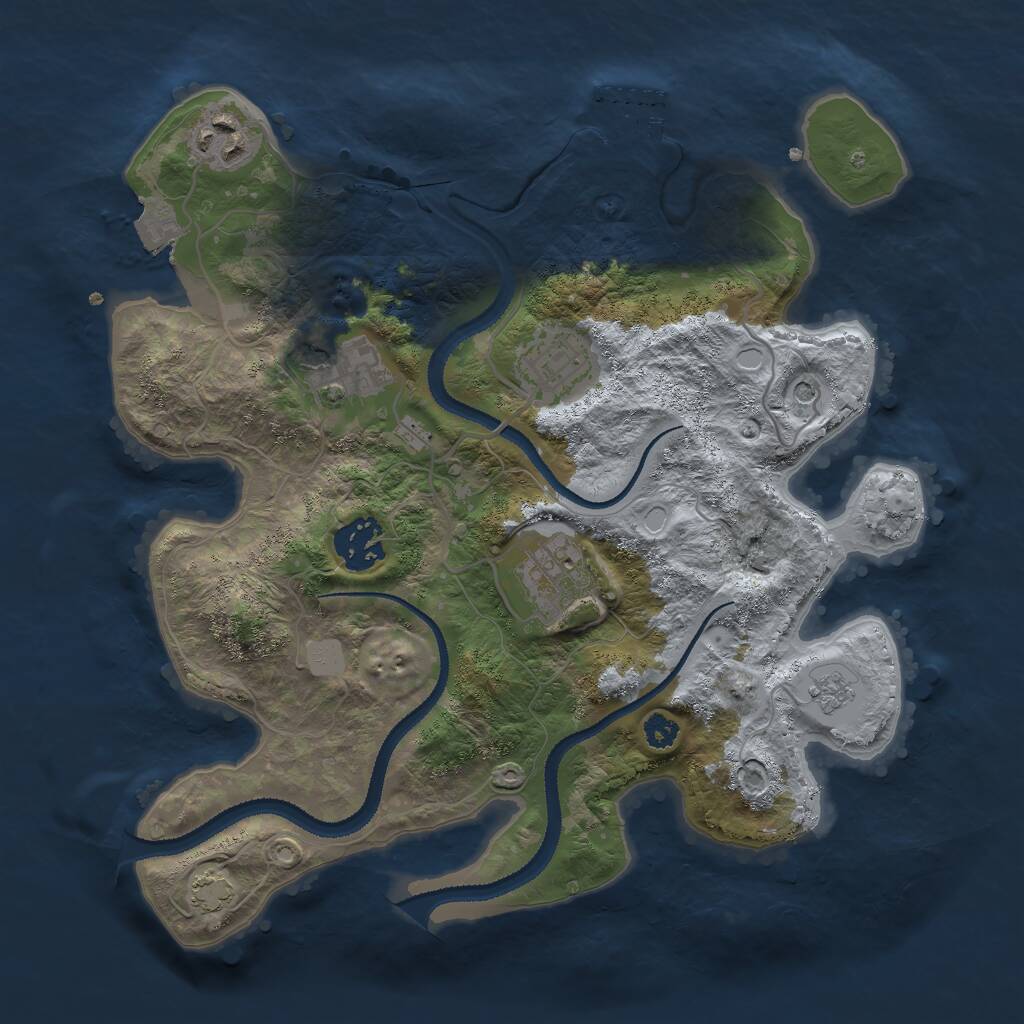 Rust Map: Procedural Map, Size: 3000, Seed: 1775037414, 10 Monuments