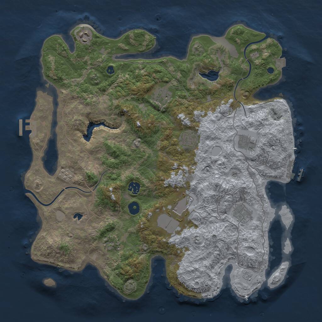 Rust Map: Procedural Map, Size: 4000, Seed: 3300, 15 Monuments