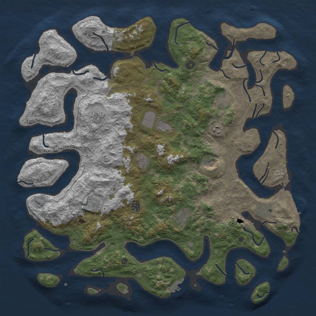 Rust Map: Procedural Map, Size: 5120, Seed: 104439846, 16 Monuments